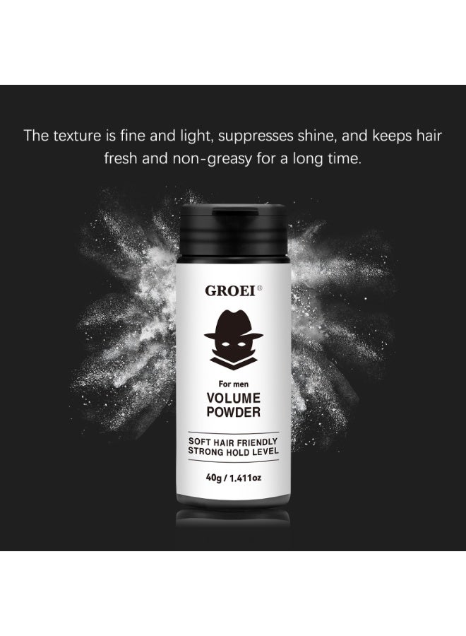 GROEI 2-PACKS Texturizing Powder for Men, Easy to Apply, Instantly Adds Texture and Volume, All Natural Ingredients, Strong Hold Hair Powder for Men 40g*2 - Image 2